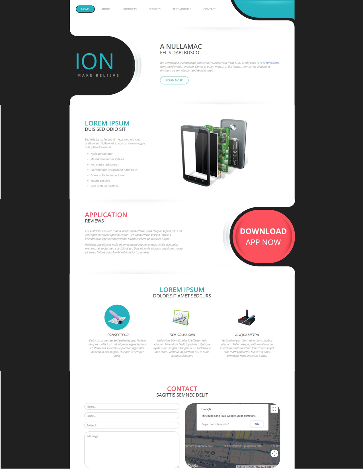 Single Page Tech Website