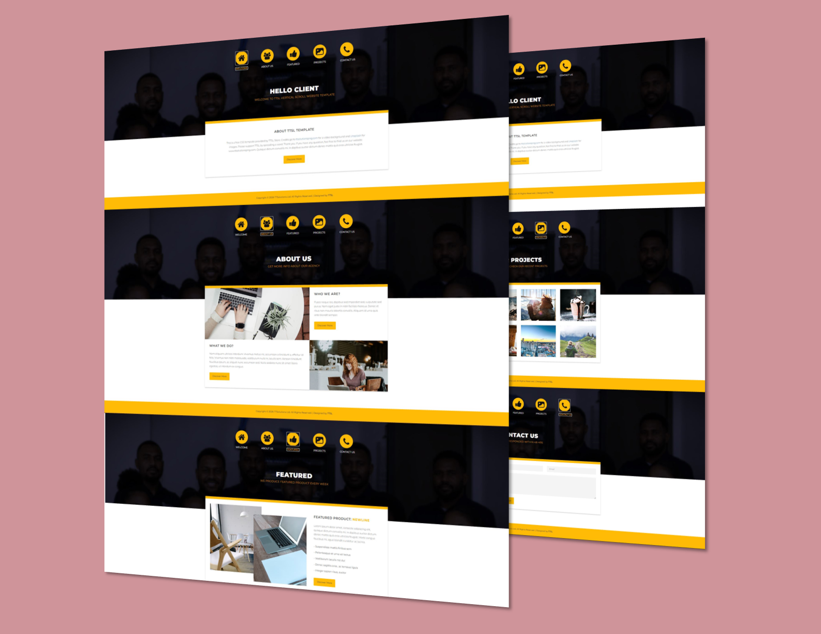 Single Page Website with Vertical Scrolling